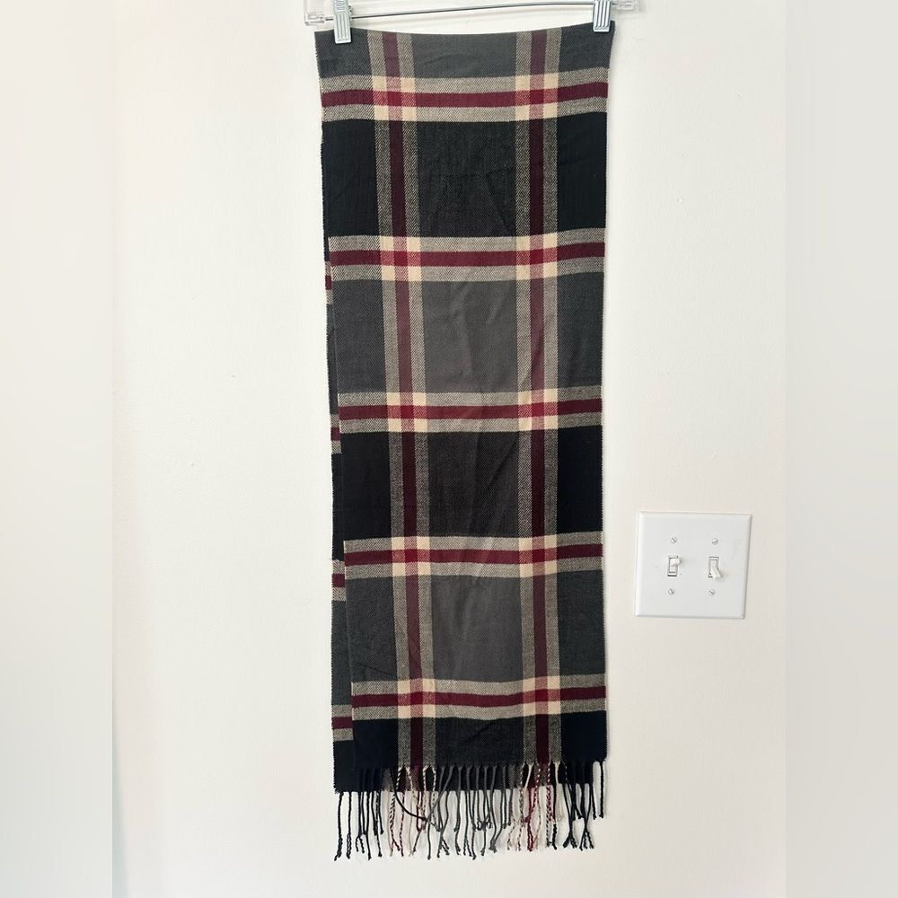 Italy Design Cashmere Blend Plaid Scarf